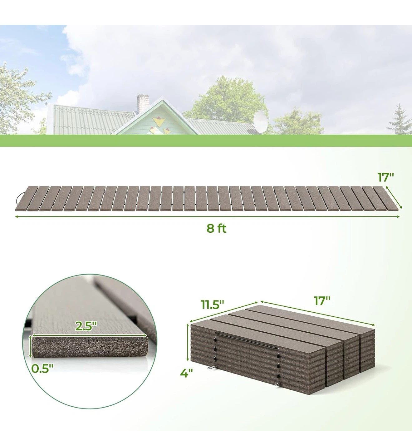 Giantex 8 FT Garden Pathway - Ash Gray - photo 5