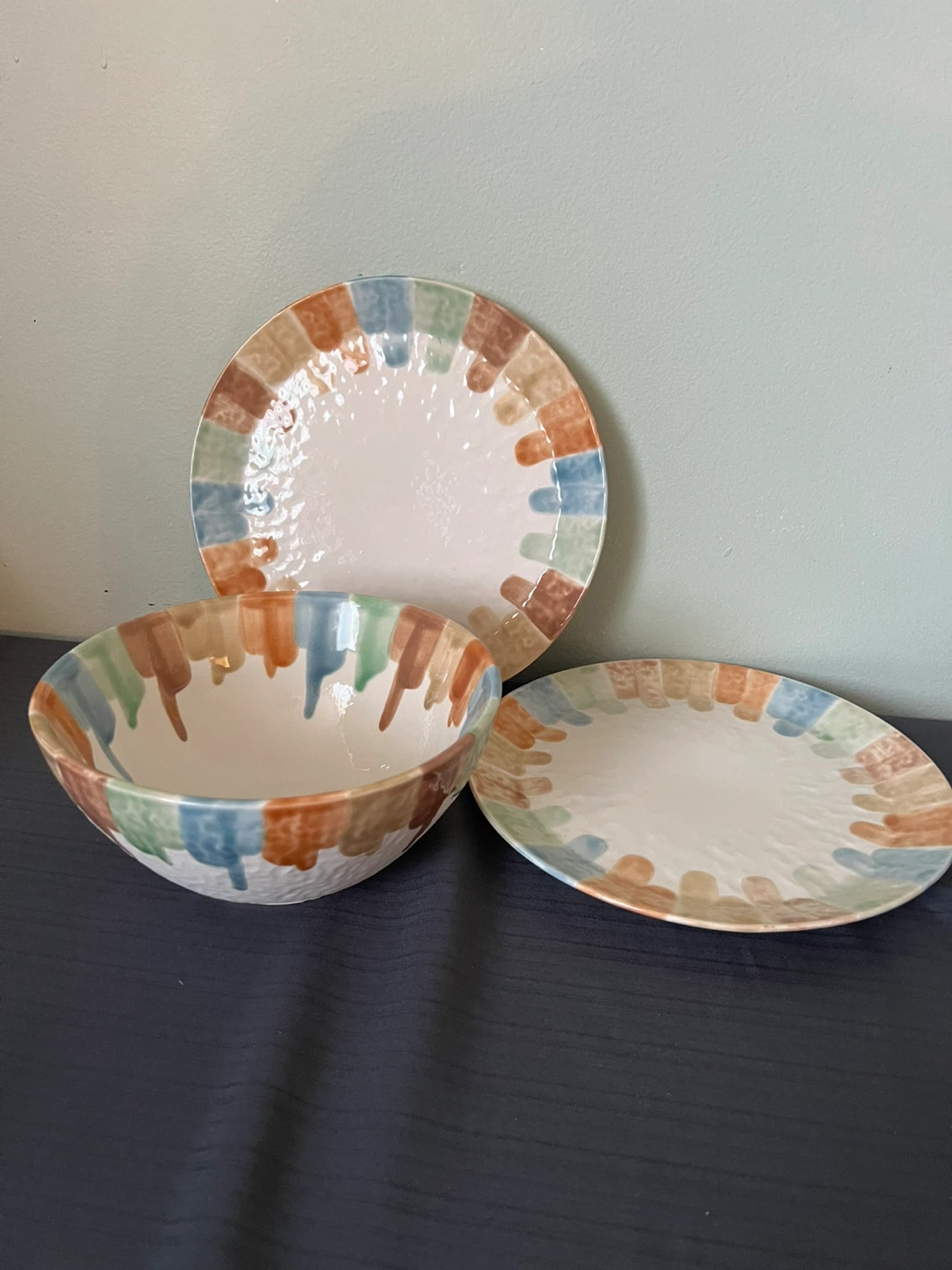 Ashland Boho Coast Ceramic Bowl and Plates Set