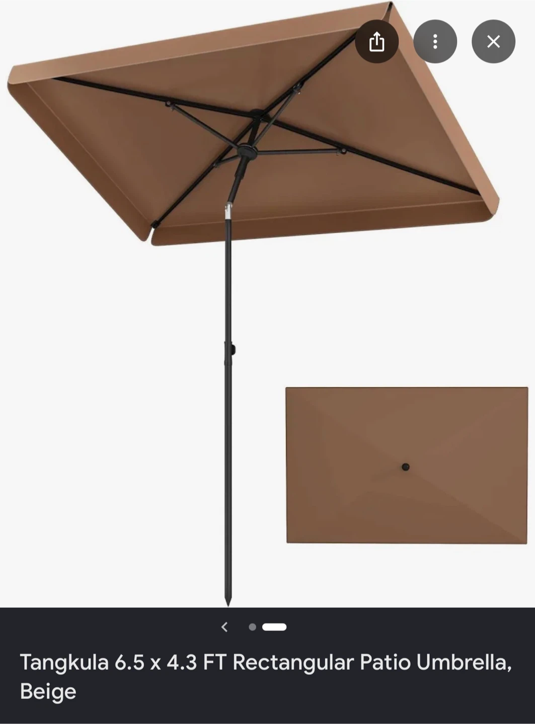 Tangula Rectangular Patio Umbrella - Beige - photo 2