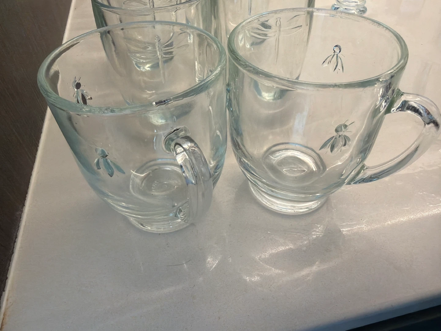 Set of 6 Glass Cups with Dragonfly and Bee Designs - photo 3