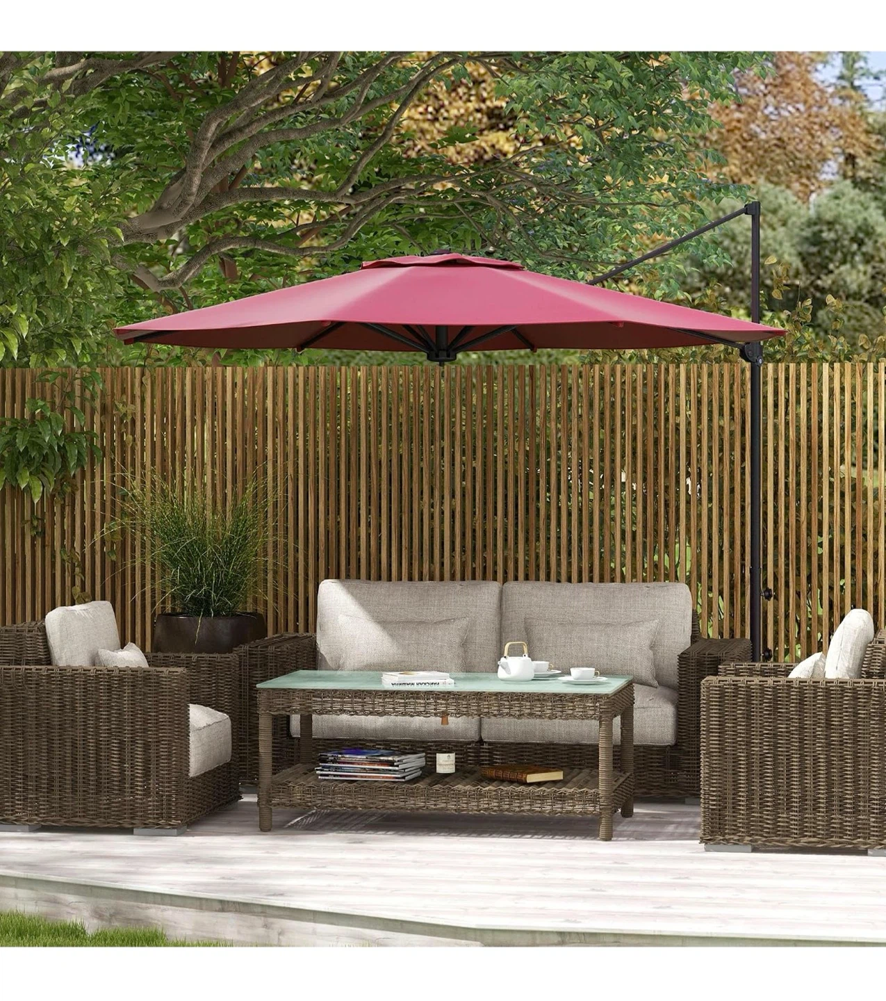 Outsunny 10 FT Cantilever Patio Umbrella