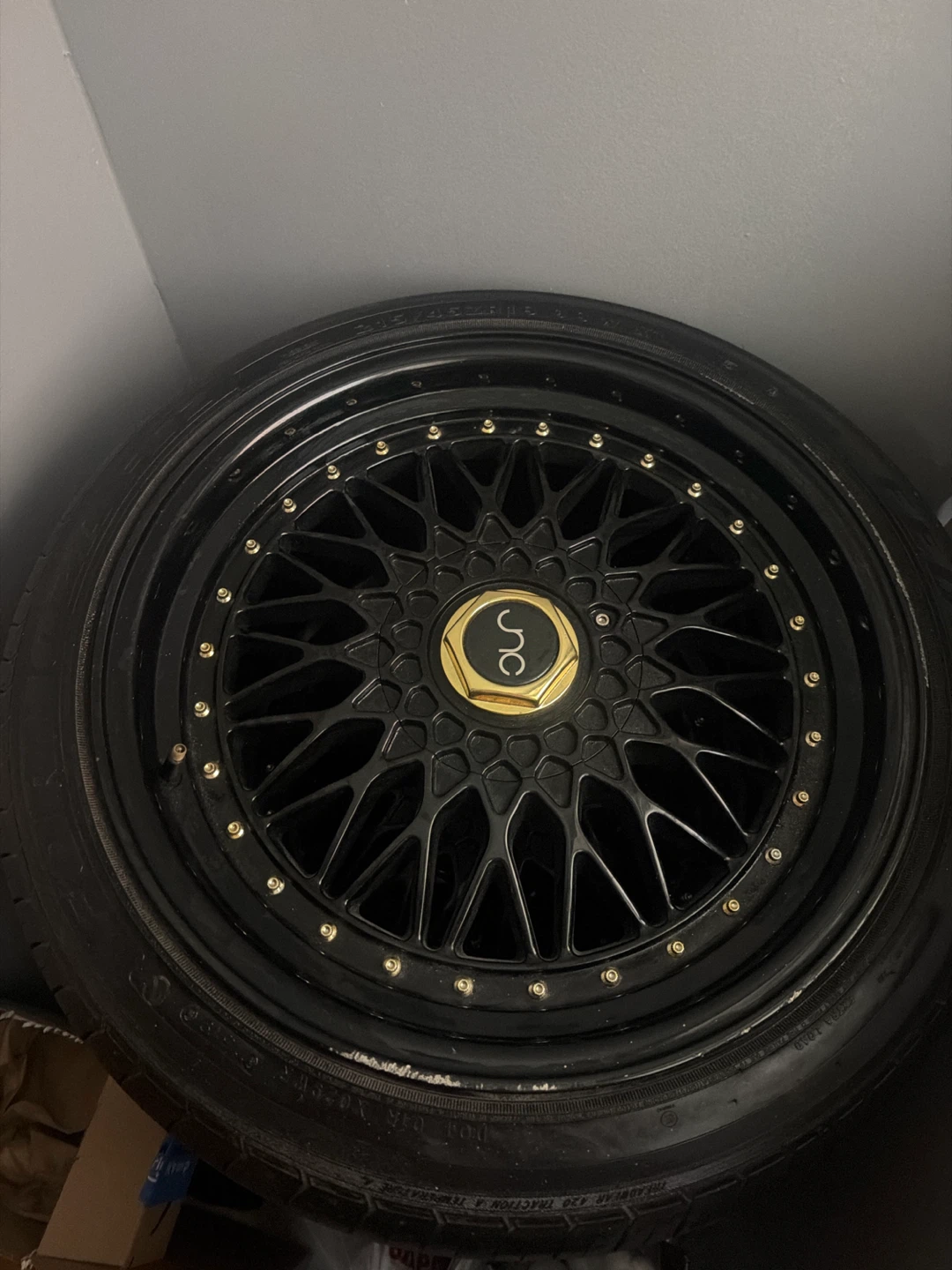 Black Rims and Tires Set