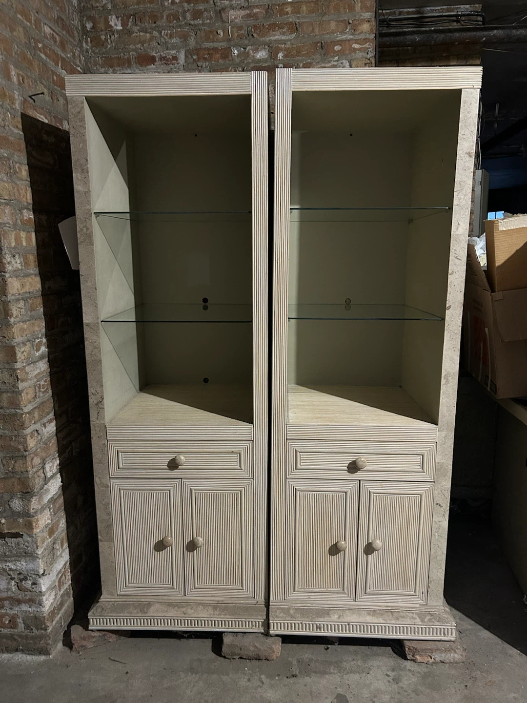 Elegant 2 piece cabinet with shelves