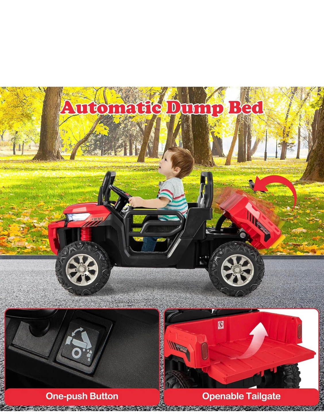 HONEY 24V 2-Seater Ride-On Electric Dump Truck UTV - photo 4