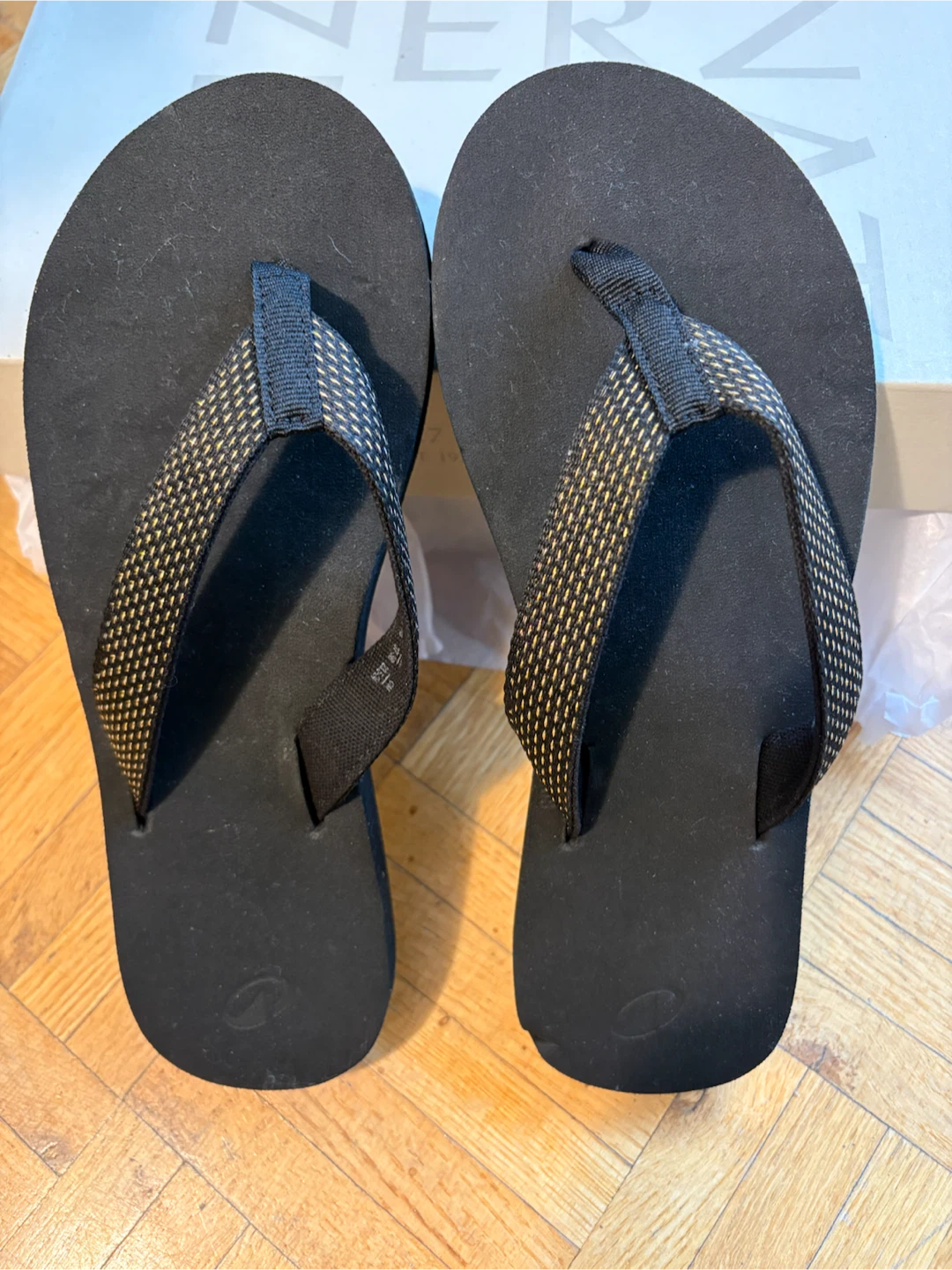NEW Decathlon Black Flip Flops Size 6.5-7.5 US