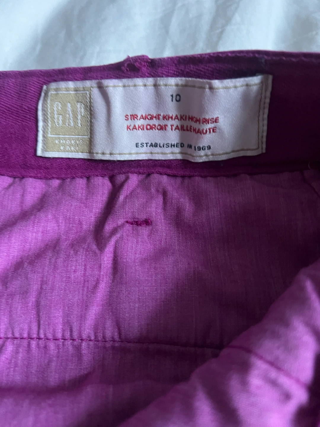 GAP Straight Khaki High Rise Pants Size 10 - photo 2