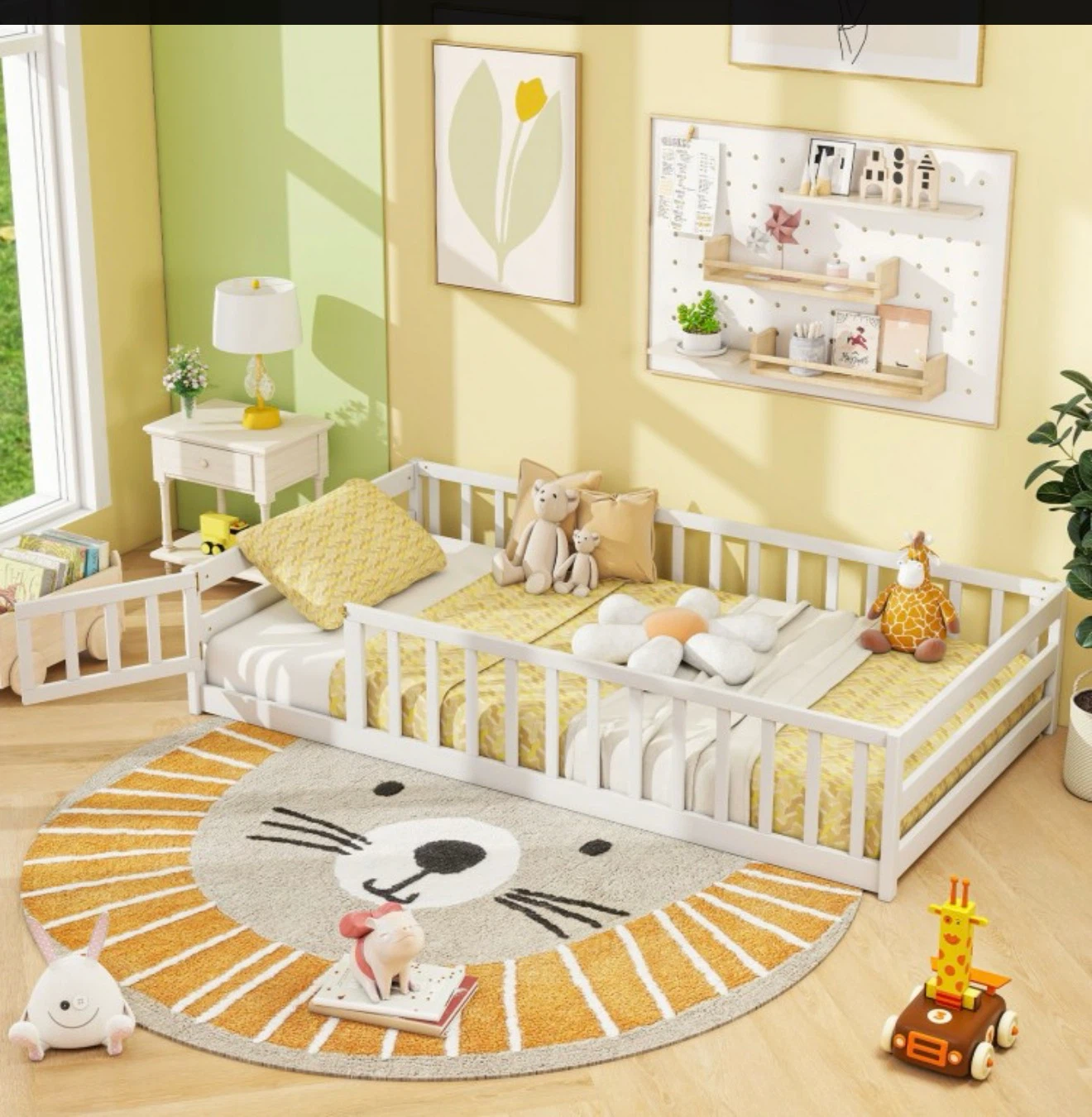 White Toddler Bed with Rails