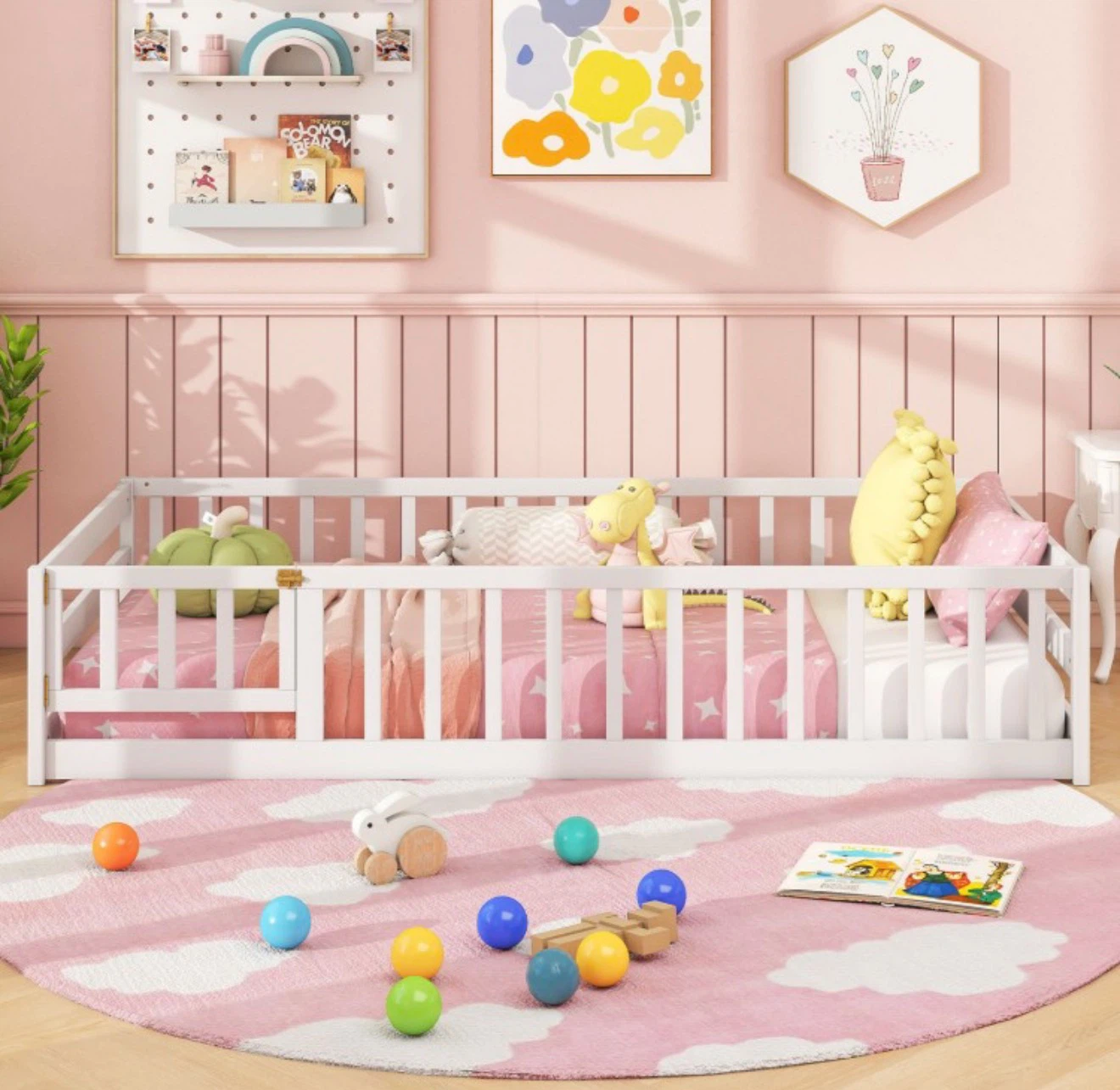 White Toddler Bed with Rails - photo 2