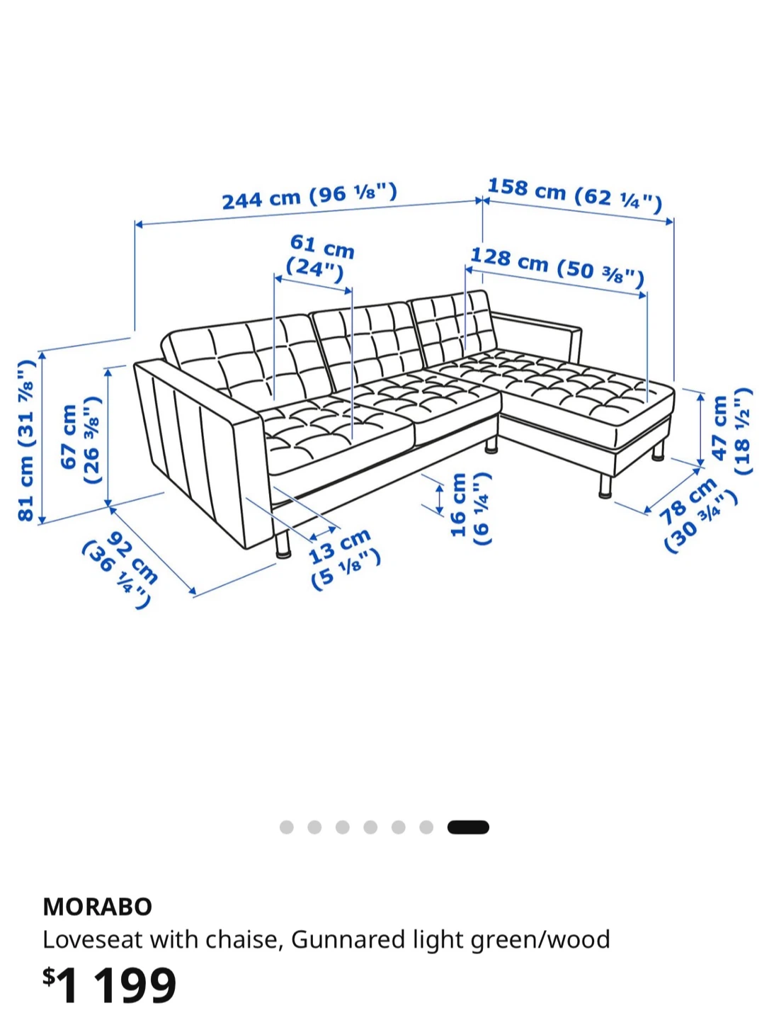 IKEA MORABO Sectional Sofa - Excellent Condition - photo 3