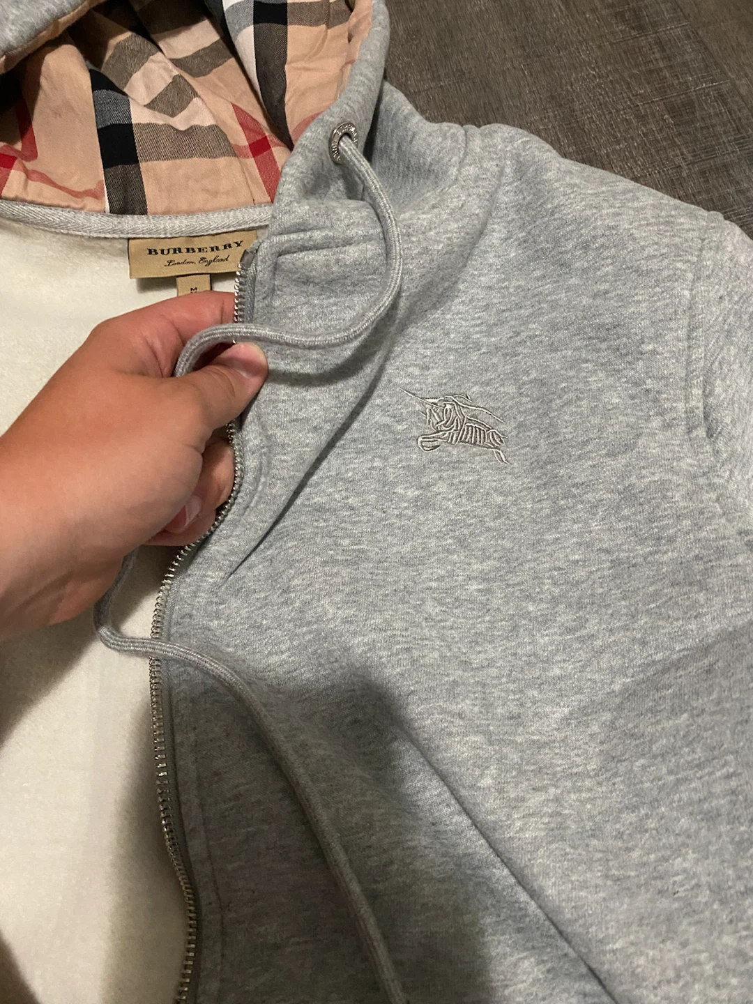 Burberry Grey Zip-Up Hoodie - photo 3