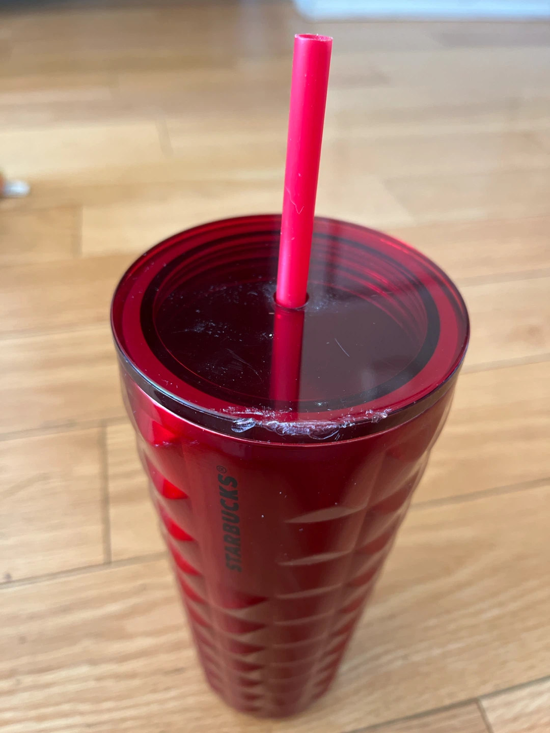 New. Starbucks Red glass Tumbler with Straw - photo 3