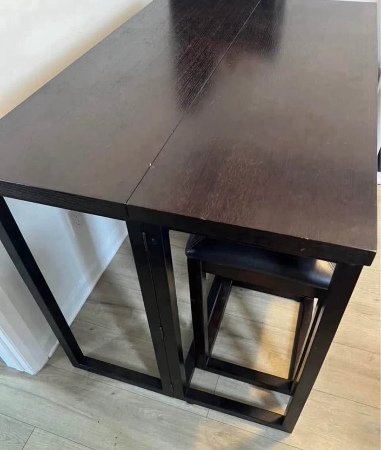 Drop Leaf Counter Height Dining Set with 2 Stools - photo 3