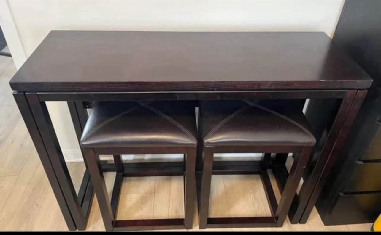 Drop Leaf Counter Height Dining Set with 2 Stools - photo 4