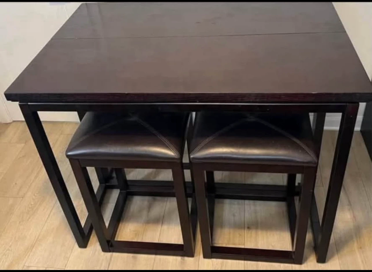 Drop Leaf Counter Height Dining Set with 2 Stools - photo 5