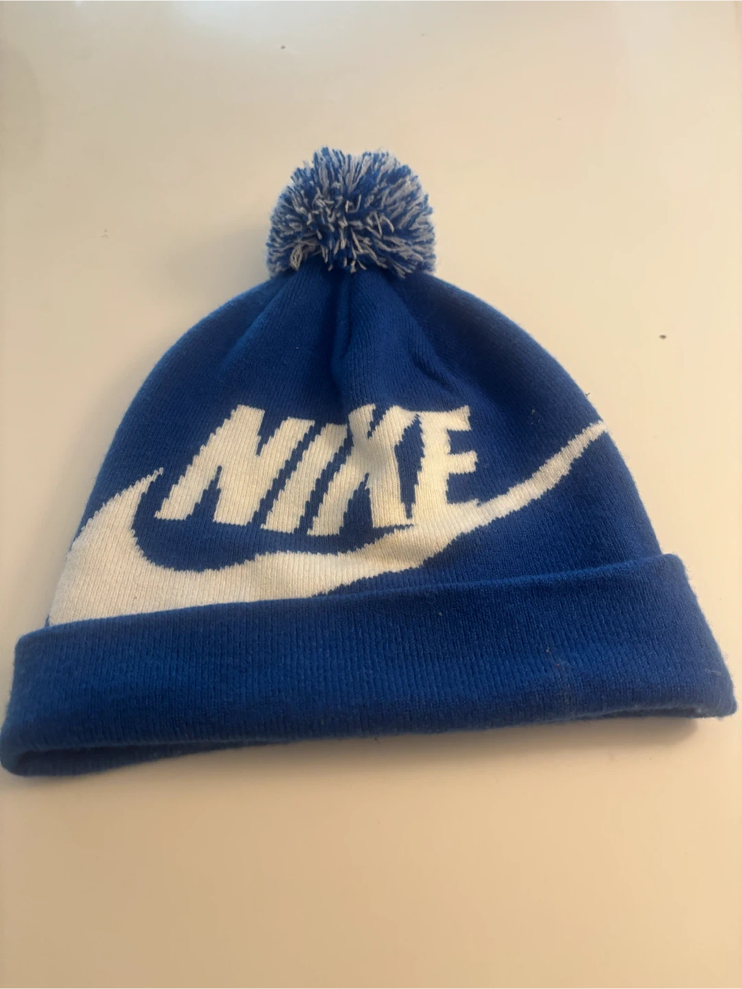 Blue Nike Pom Pom Beanie