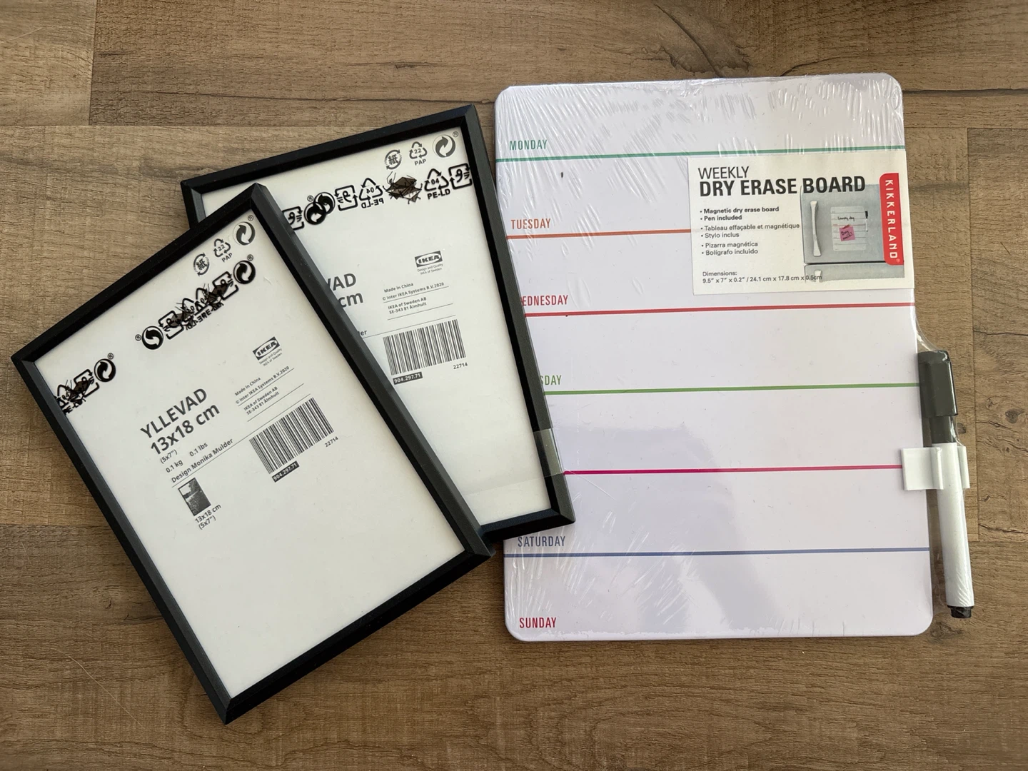 IKEA Picture Frames & Kikkerland Dry Erase Board