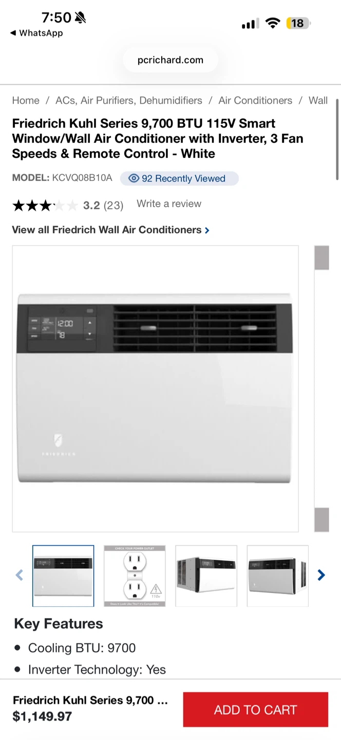 Friedrich Kuhl Series 9,700 BTU
