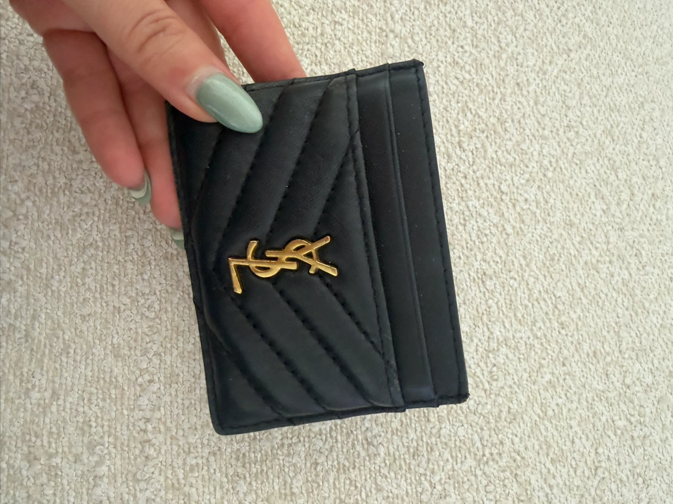Saint Laurent Black Quilted Card Holder