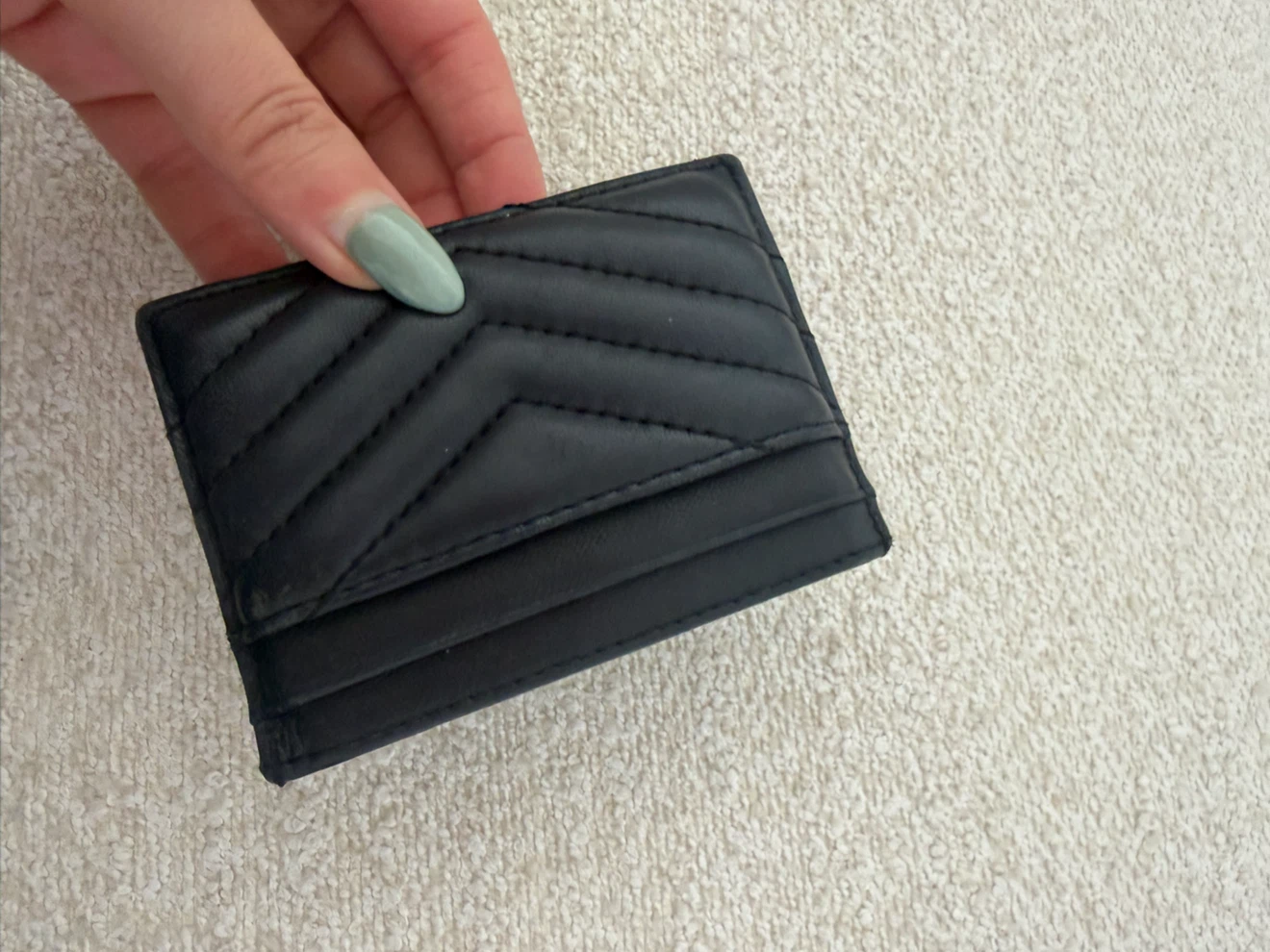 Saint Laurent Black Quilted Card Holder - photo 2