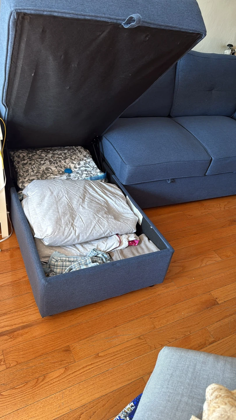 Blue Sectional Sofa with Storage - photo 2