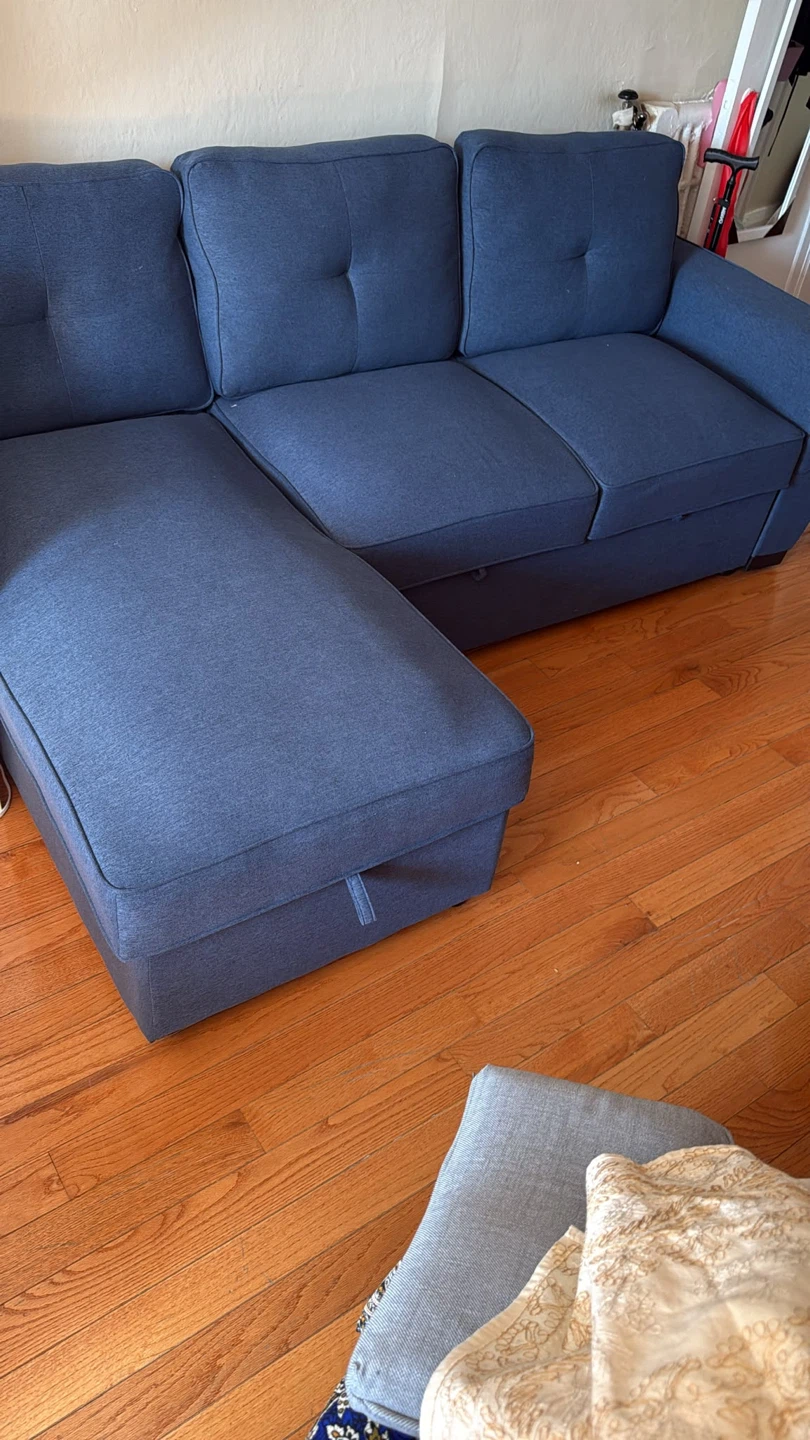 Blue Sectional Sofa with Storage