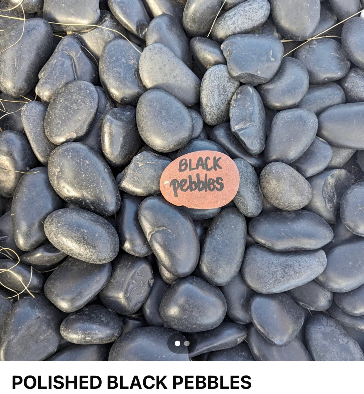 Polished Black Pebbles - 25kg Bag