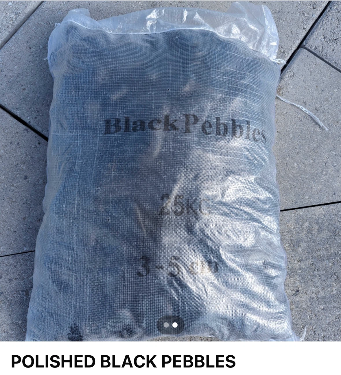 Polished Black Pebbles - 25kg Bag - photo 2