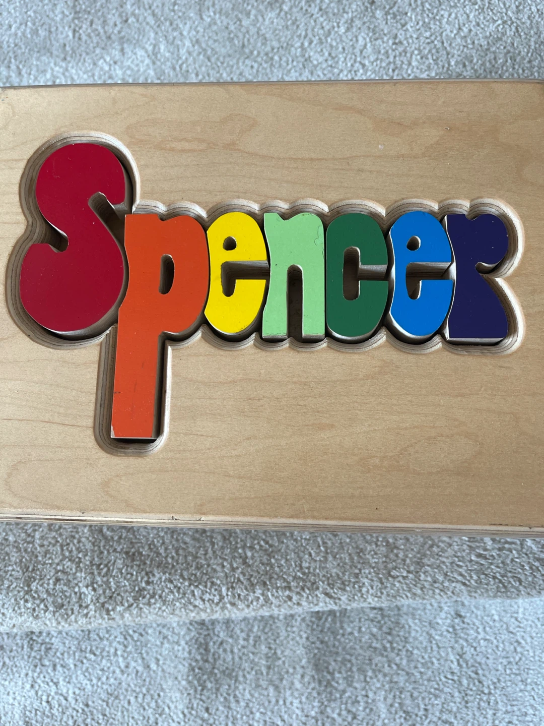 Wooden puzzle Step Stool Personalized Name 'Spencer' - photo 5
