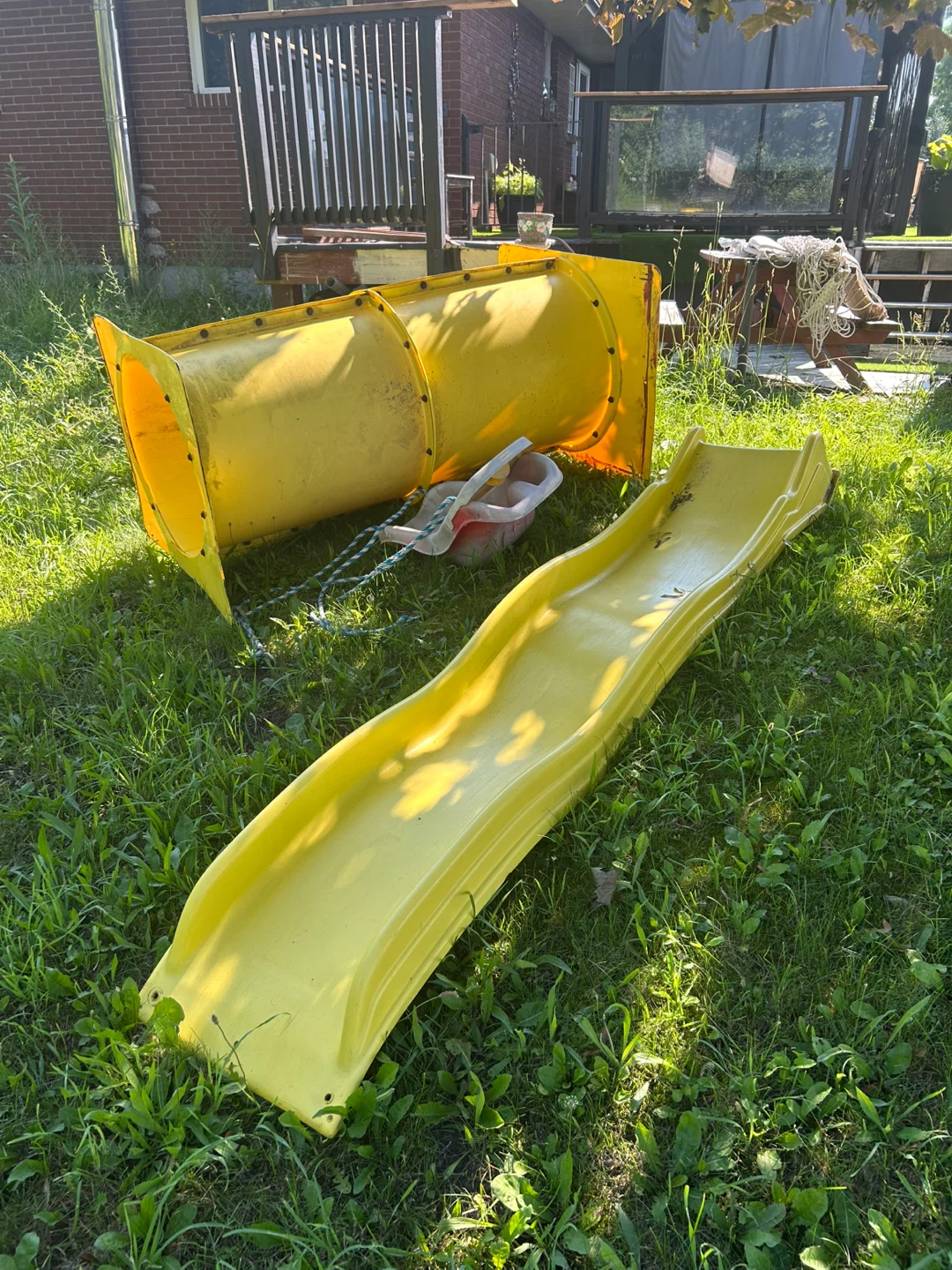Yellow Playground Slide and Tube Set