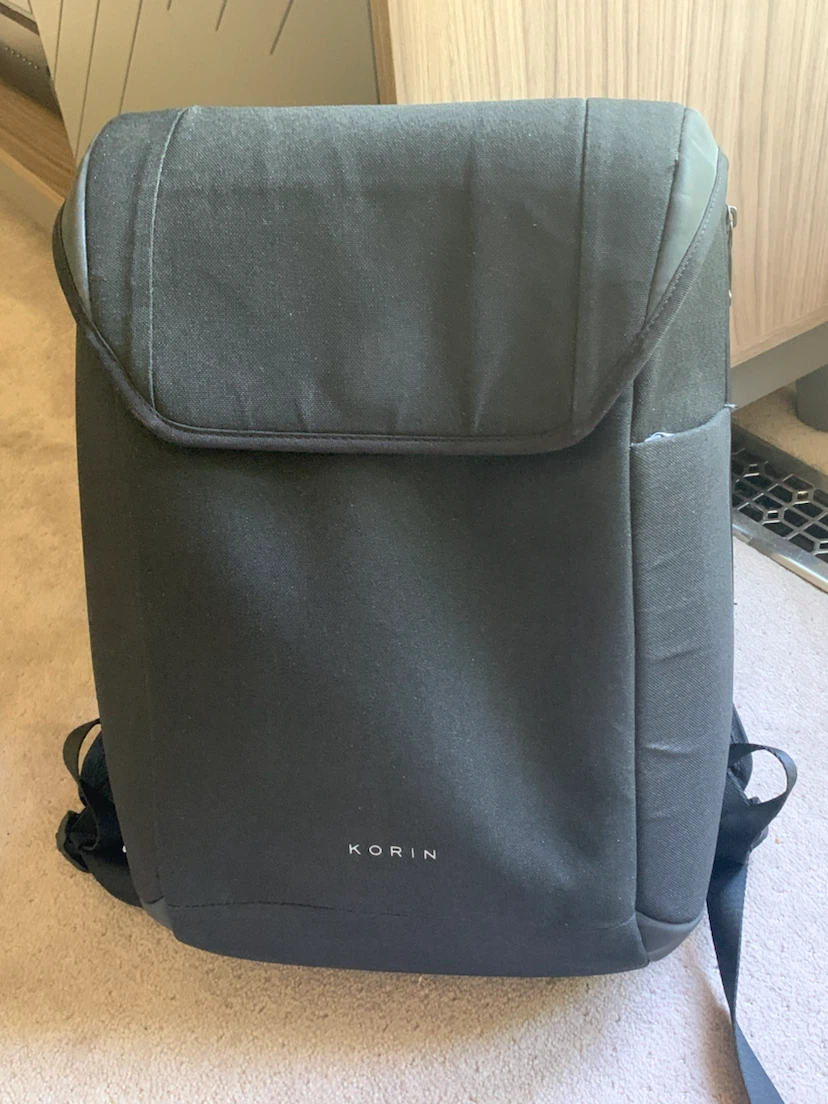 KORIN Black Waterproof Laptop Backpack with TSA Lock