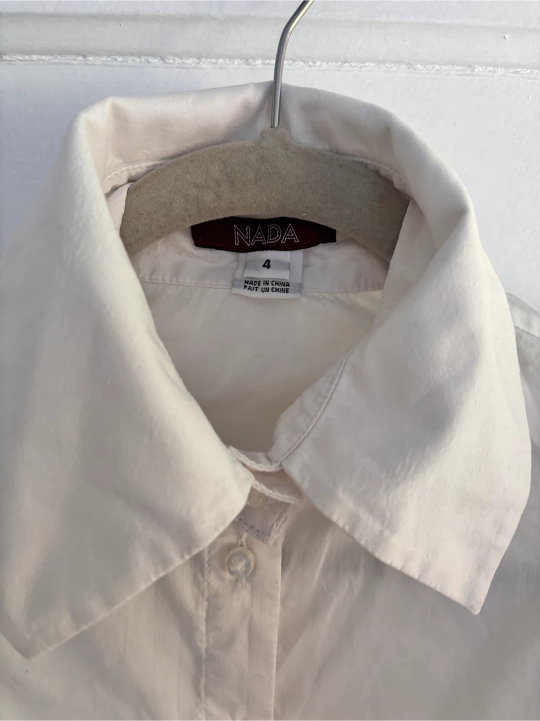NADA White Puff Sleeve Button-Up Blouse Size 4 - photo 4