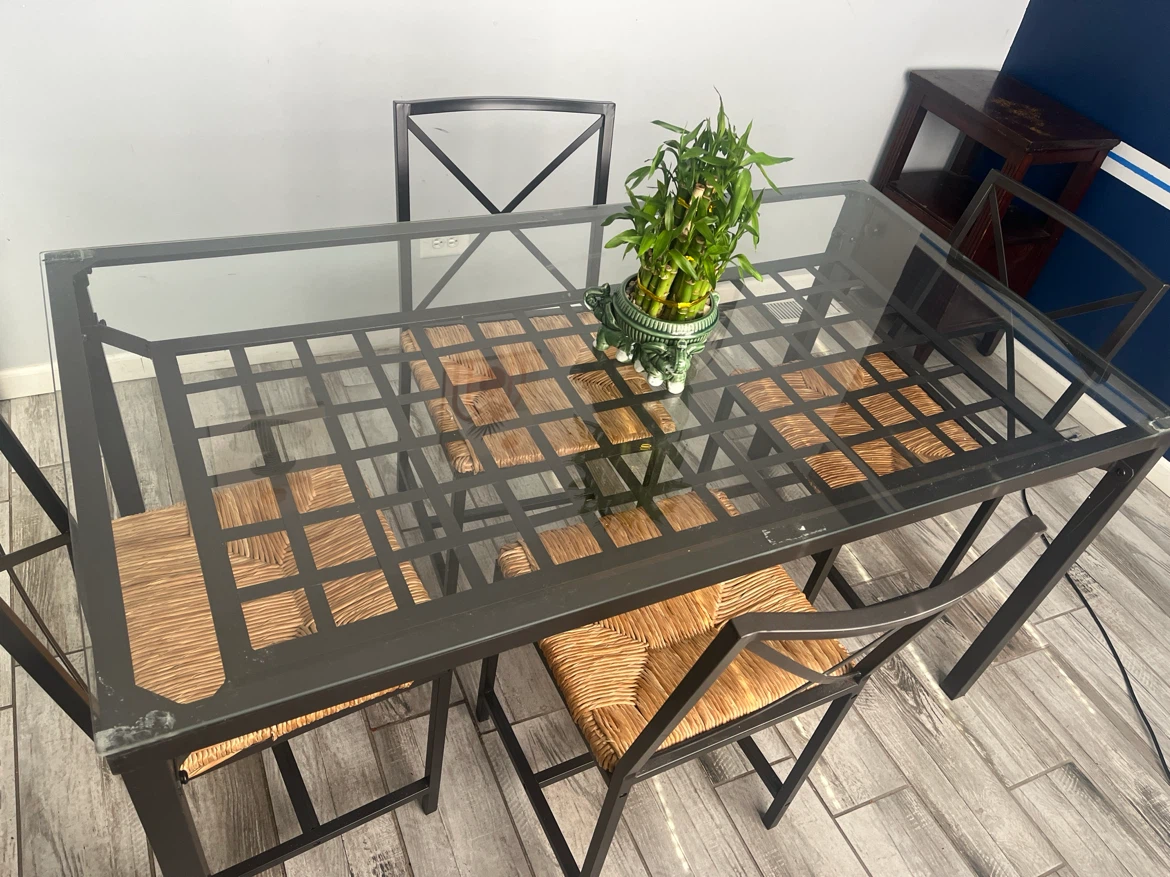 Glass Top Dining Table with 4 Chairs - photo 3