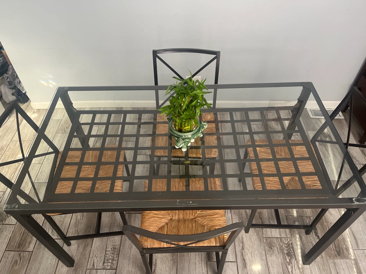 Glass Top Dining Table with 4 Chairs - photo 4