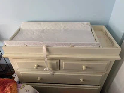 Cream Changing Table Dresser - photo 3
