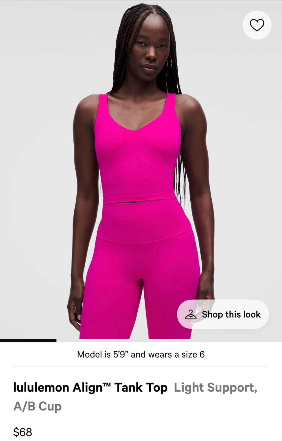 Lululemon Align Tank Top Size 4 Pink