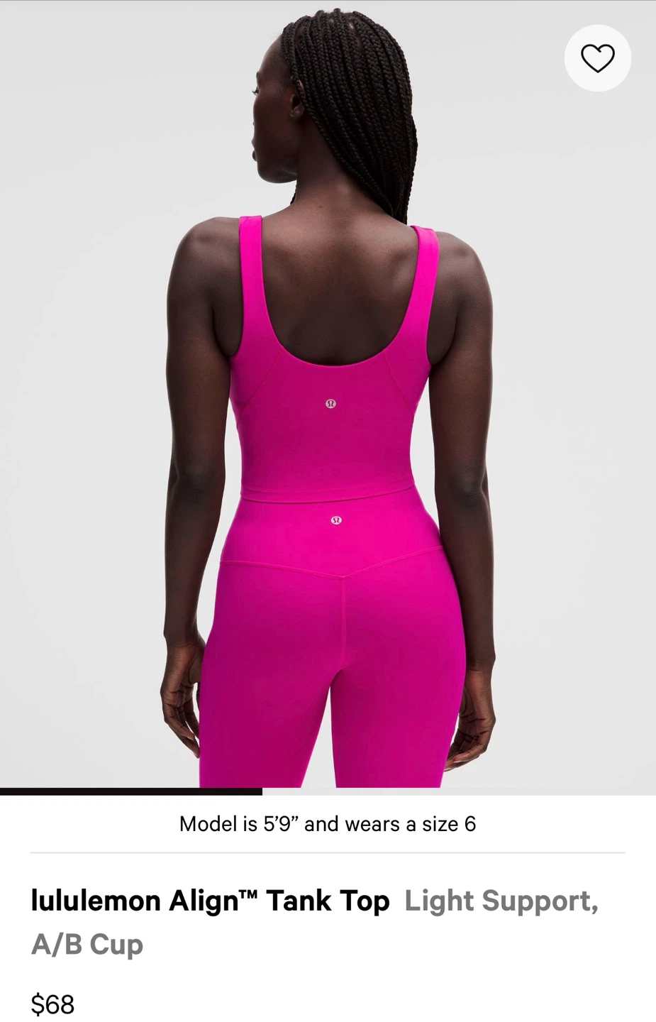 Lululemon Align Tank Top Size 4 Pink - photo 2