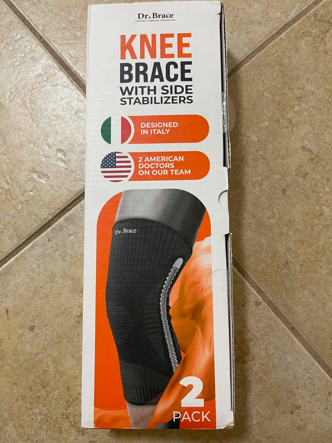 Dr. Brace Knee Brace with Side Stabilizers - 2 Pack