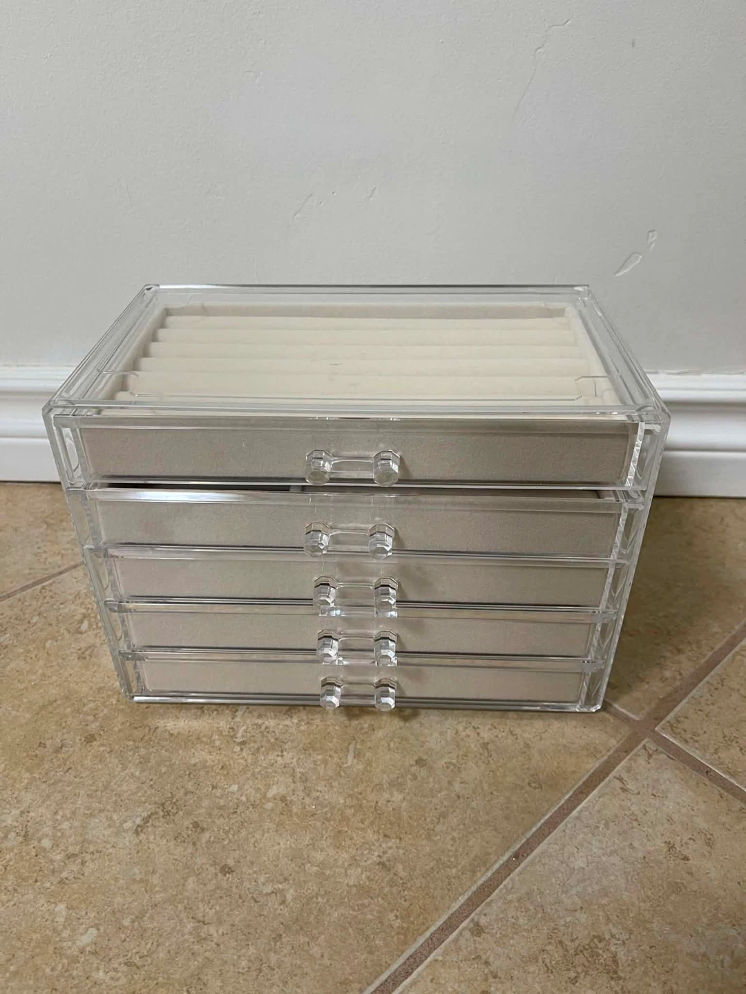 Clear 4-Drawer Jewelry Organizer with Ring Rolls - photo 2