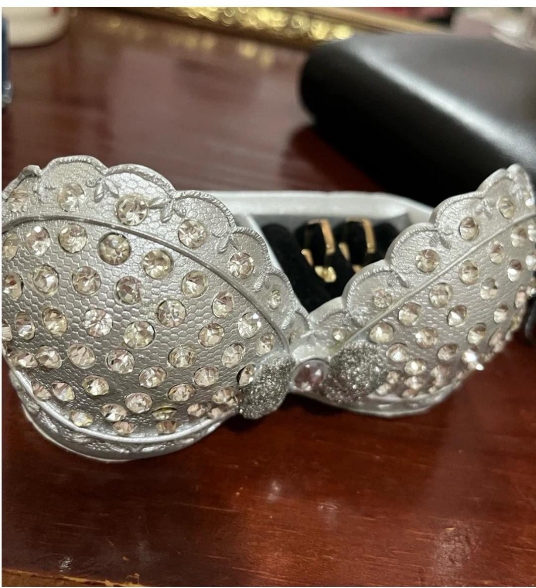 Silver Rhinestone Bra Jewelry Box - photo 3