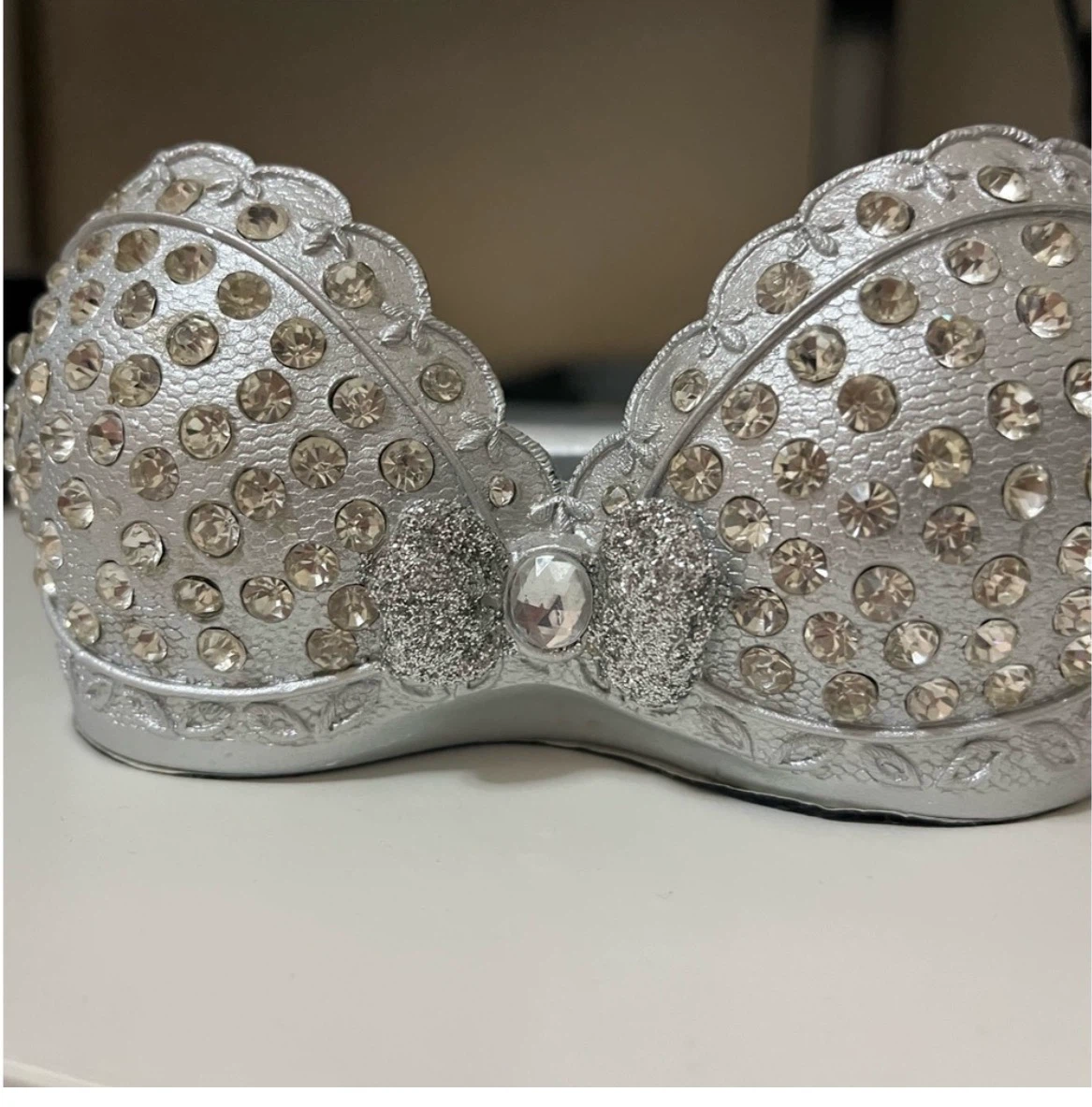 Silver Rhinestone Bra Jewelry Box - photo 5