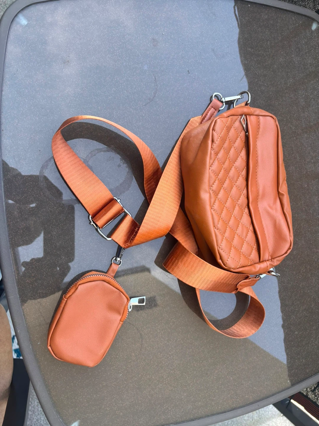 Quilted Crossbody Bag with Coin Pouch