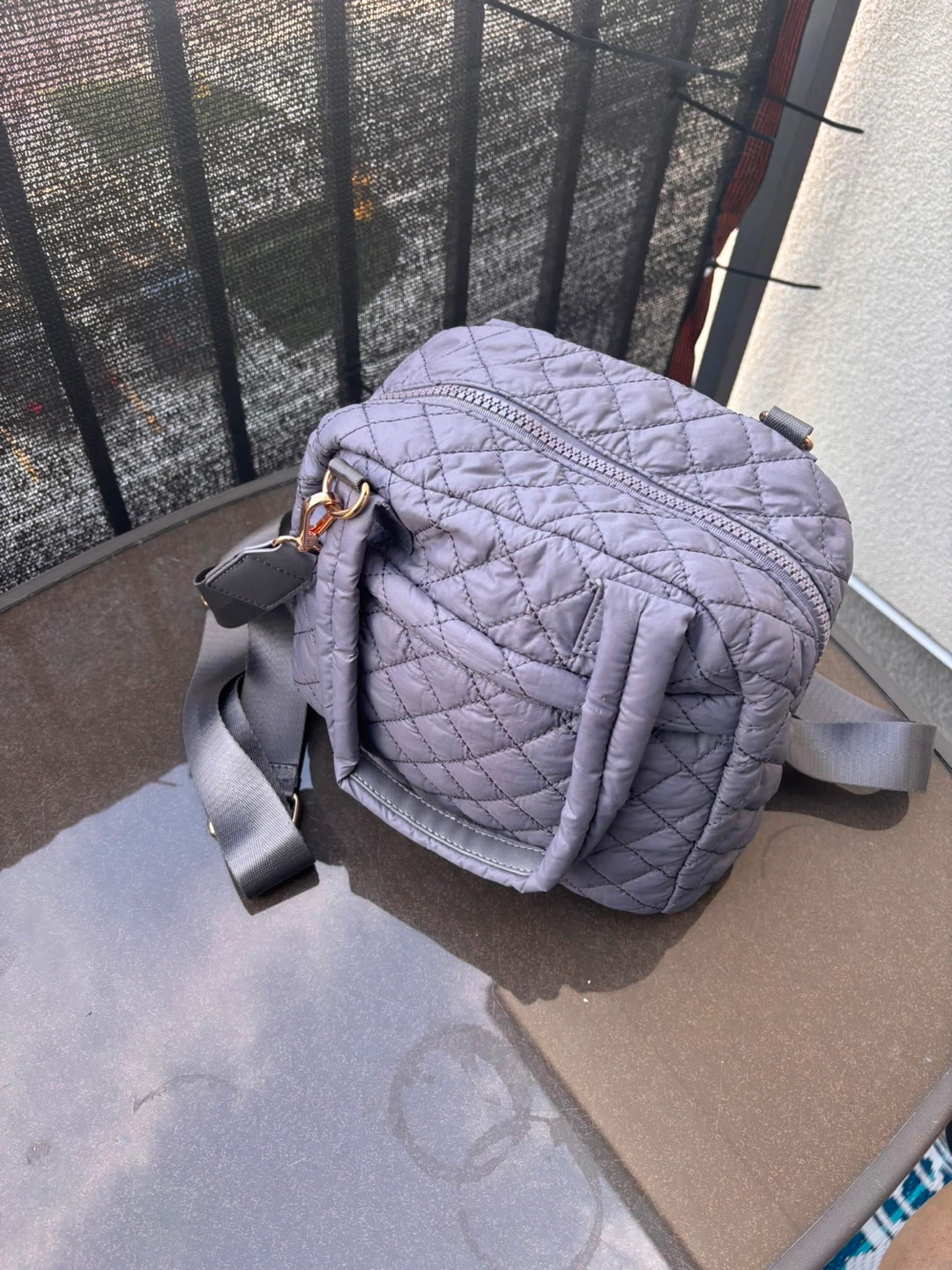 Quilted Grey hand Bag