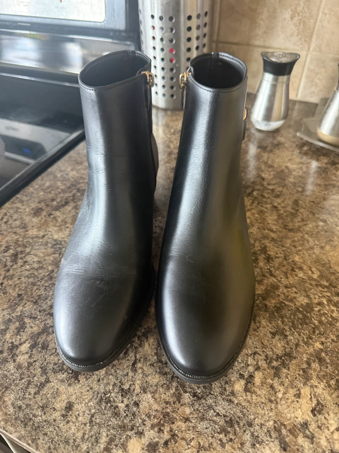 Coach Black Leather & Signature Ankle Boots - photo 4