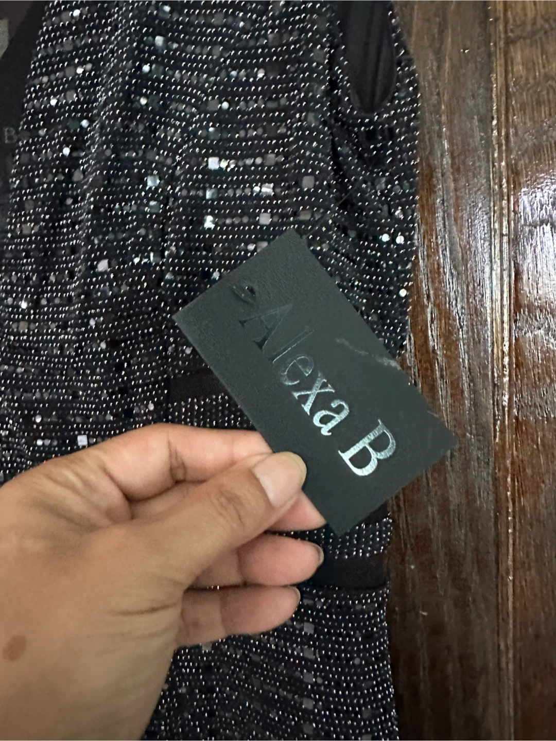 Alexa B Black Sequin V-Neck Maxi Dress - photo 4