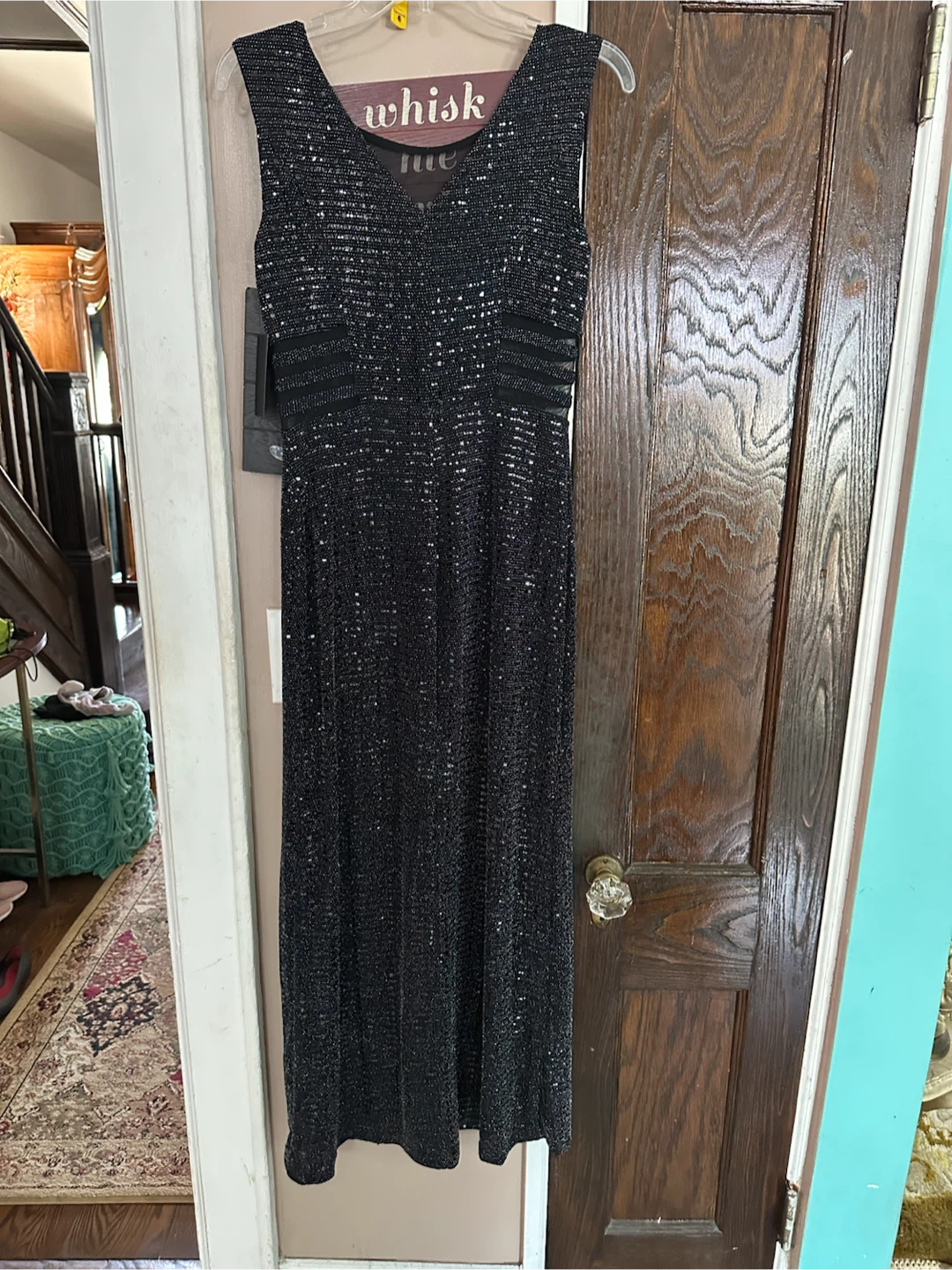 Alexa B Black Sequin V-Neck Maxi Dress - photo 5