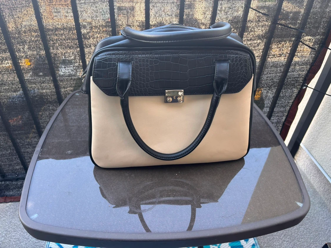 Black and beige handbag - photo 2