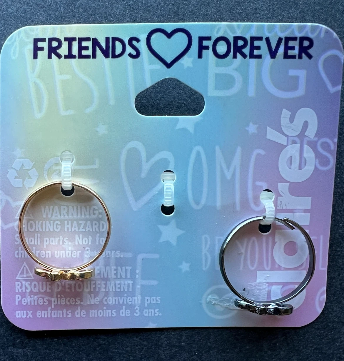 Friends Forever Infinity Heart Ring Set