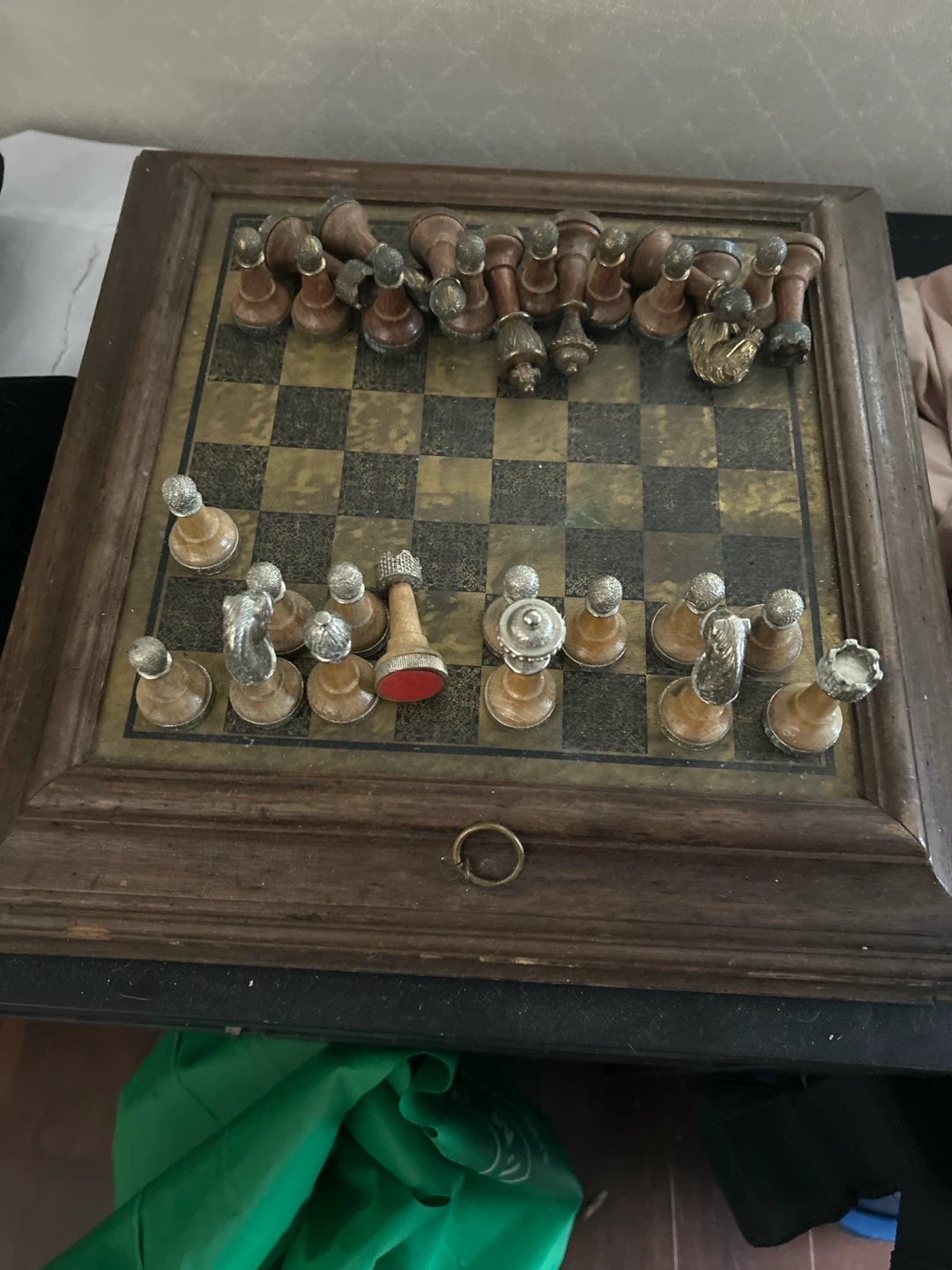 Vintage Wooden Chess Set with Board