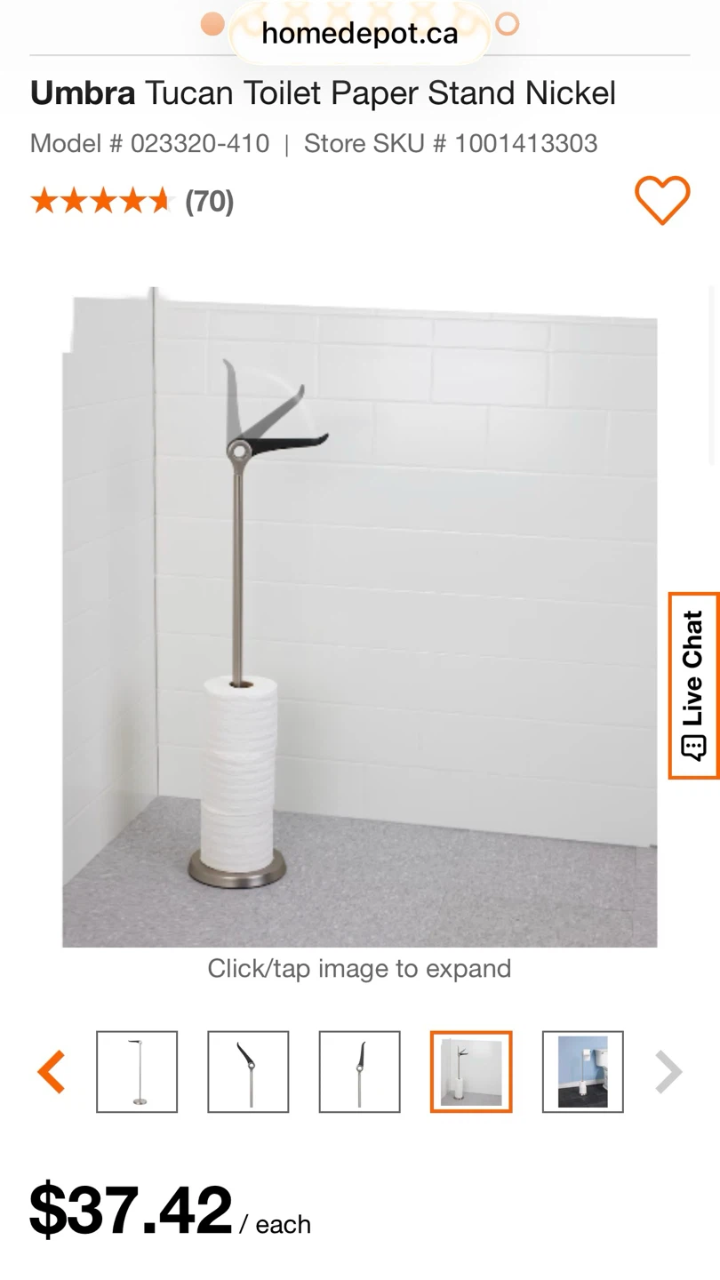 Umbra Tucan Toilet Paper Stand Nickel - photo 4
