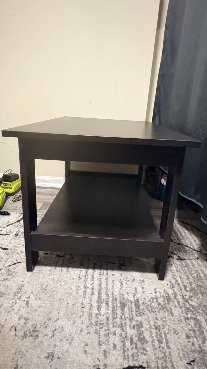 Dark Brown End Table with Shelf - photo 2